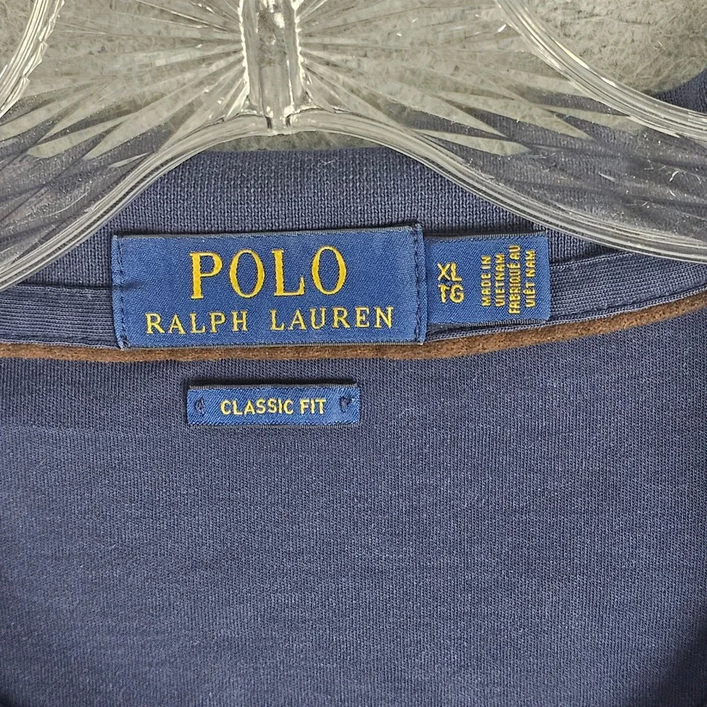 Polo Ralph Lauren Polo Shirt Mens XL Navy Blue Classic Fit Long Sleeve Pony Logo